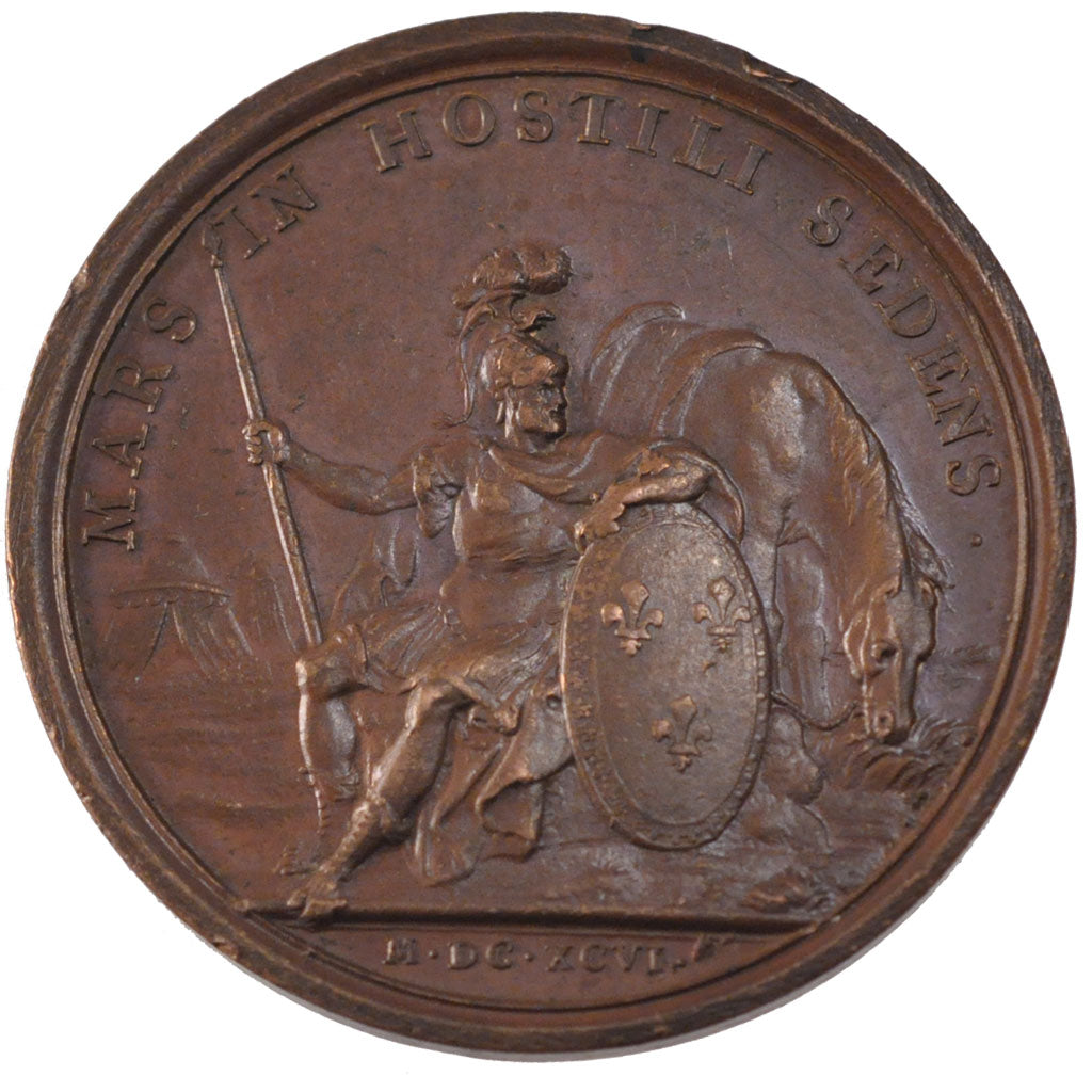 FRANCE, Politics, Society, War, Louis XIV, Medal, 1696, AU(55-58), Mauger,...
