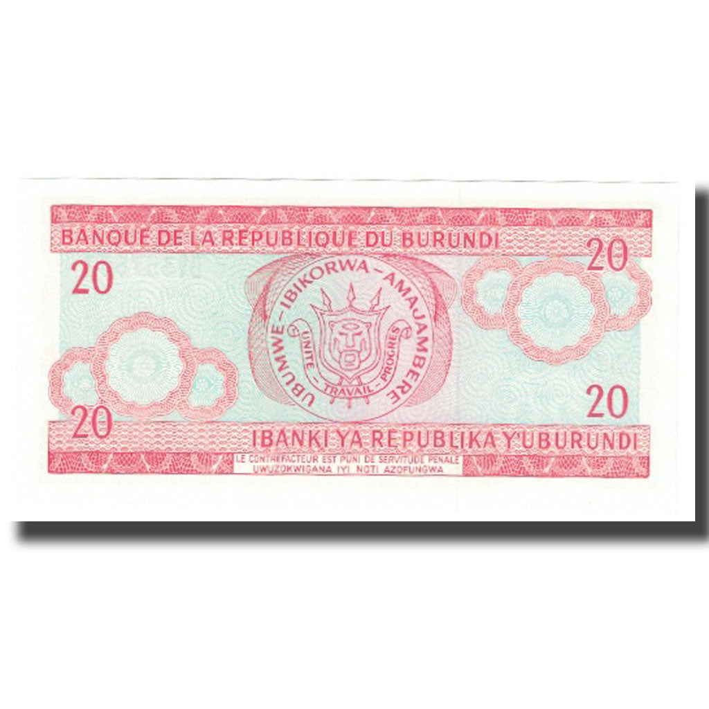 Banknote, Burundi, 20 Francs, 2007, 2007-11-01, KM:27c, UNC(65-70)