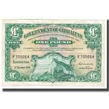 Nota, Gibraltar, 1 Pound, 1958, 1958-10-03, KM:18b, EF(40-45)