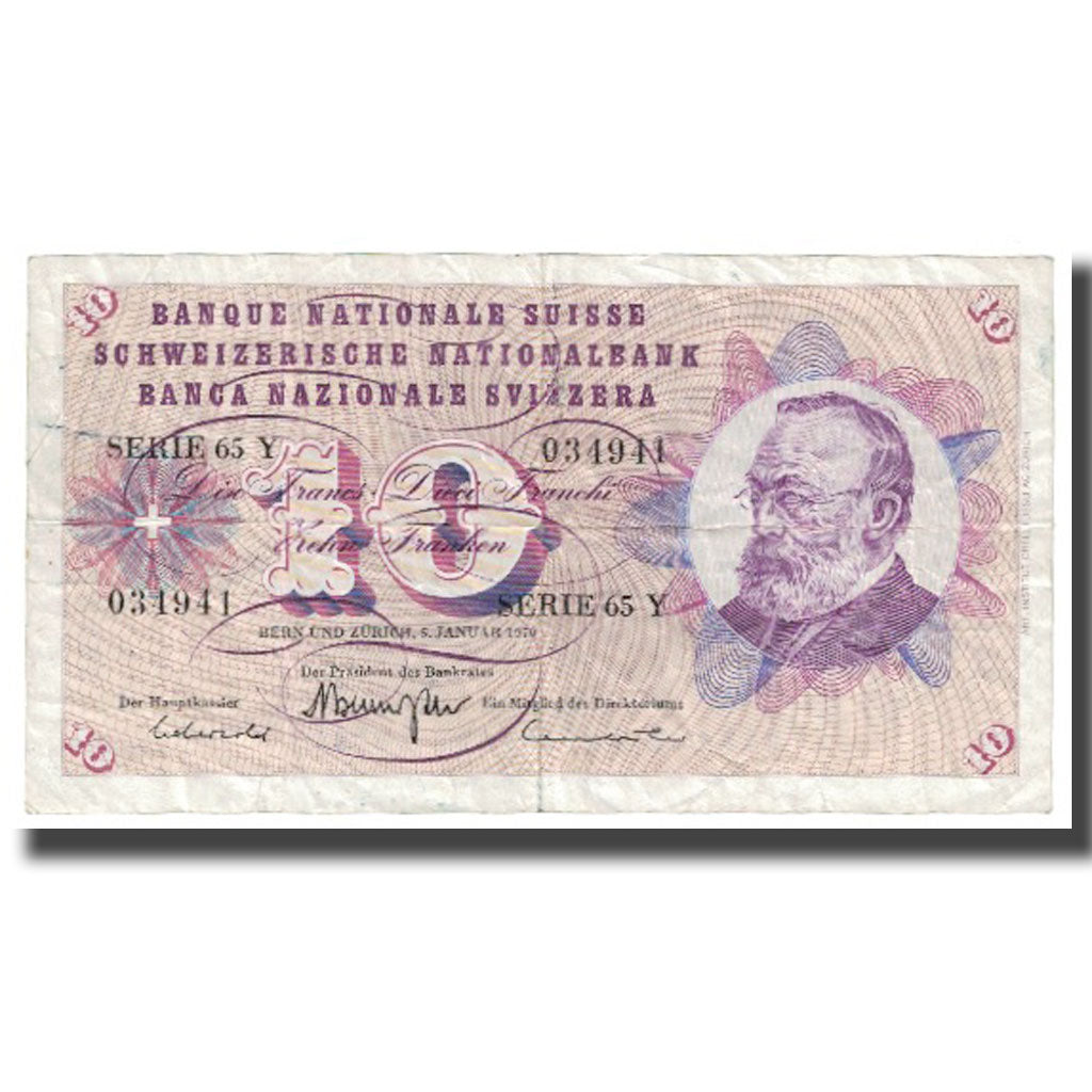 Billet, Suisse, 10 Franken, 1979, 1979-01-05, KM:45o, TB