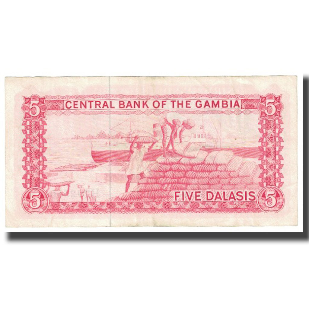 Banknote, The Gambia, 5 Dalasis, KM:5b, VF(20-25)