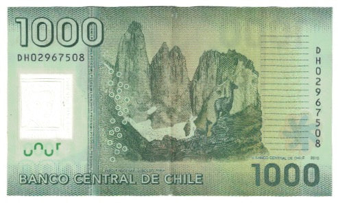 Banconote, Cile, 1000 Pesos, 2010, KM:161, SPL