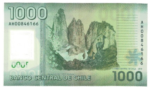 Banconote, Cile, 1000 Pesos, 2010, KM:161, SPL