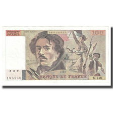 France, 100 Francs, Delacroix, 1989, SUP, Fayette:69.13c), KM:153
