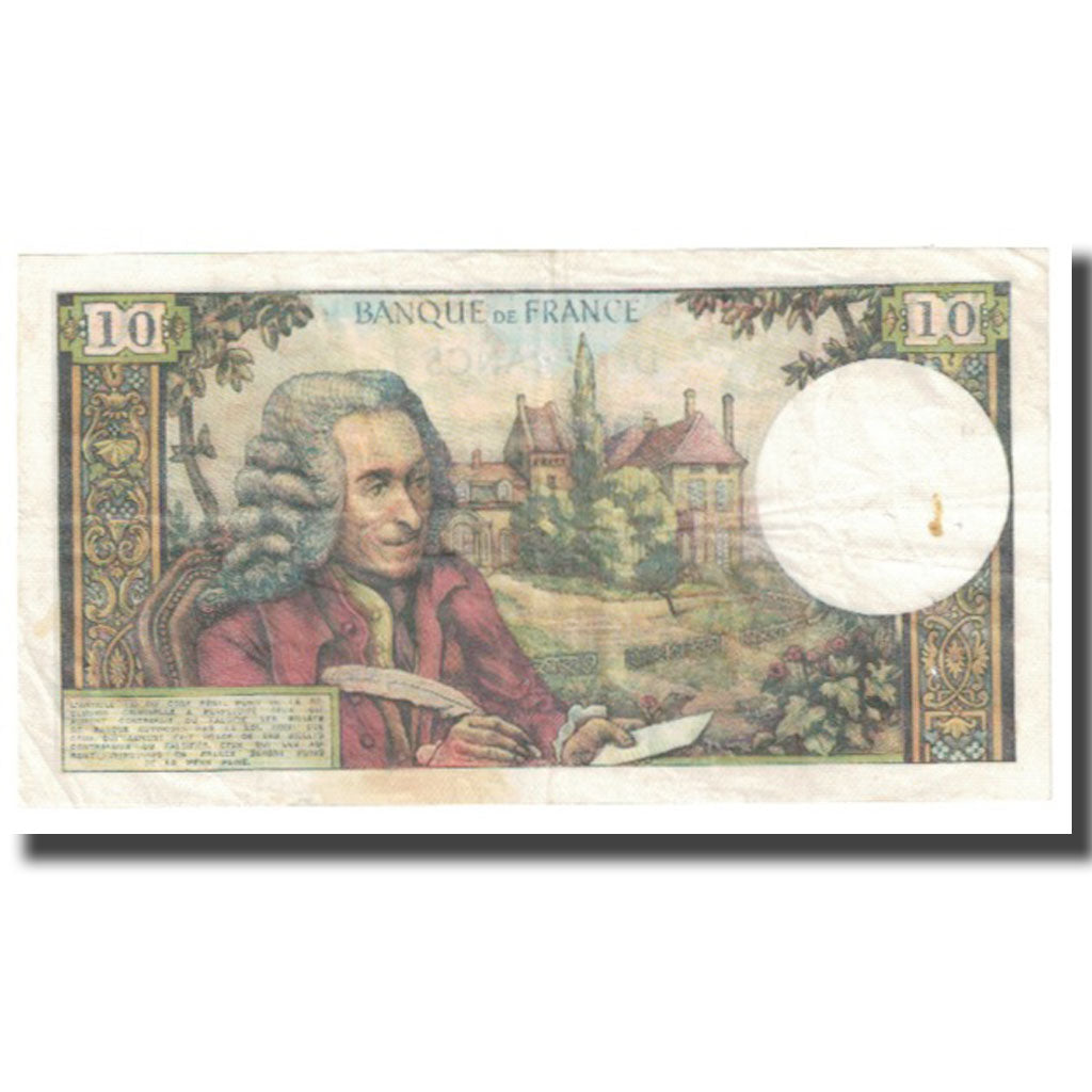 Francja, 10 Francs, Voltaire, 1967, 1967-03-02, EF(40-45), Fayette:62.25