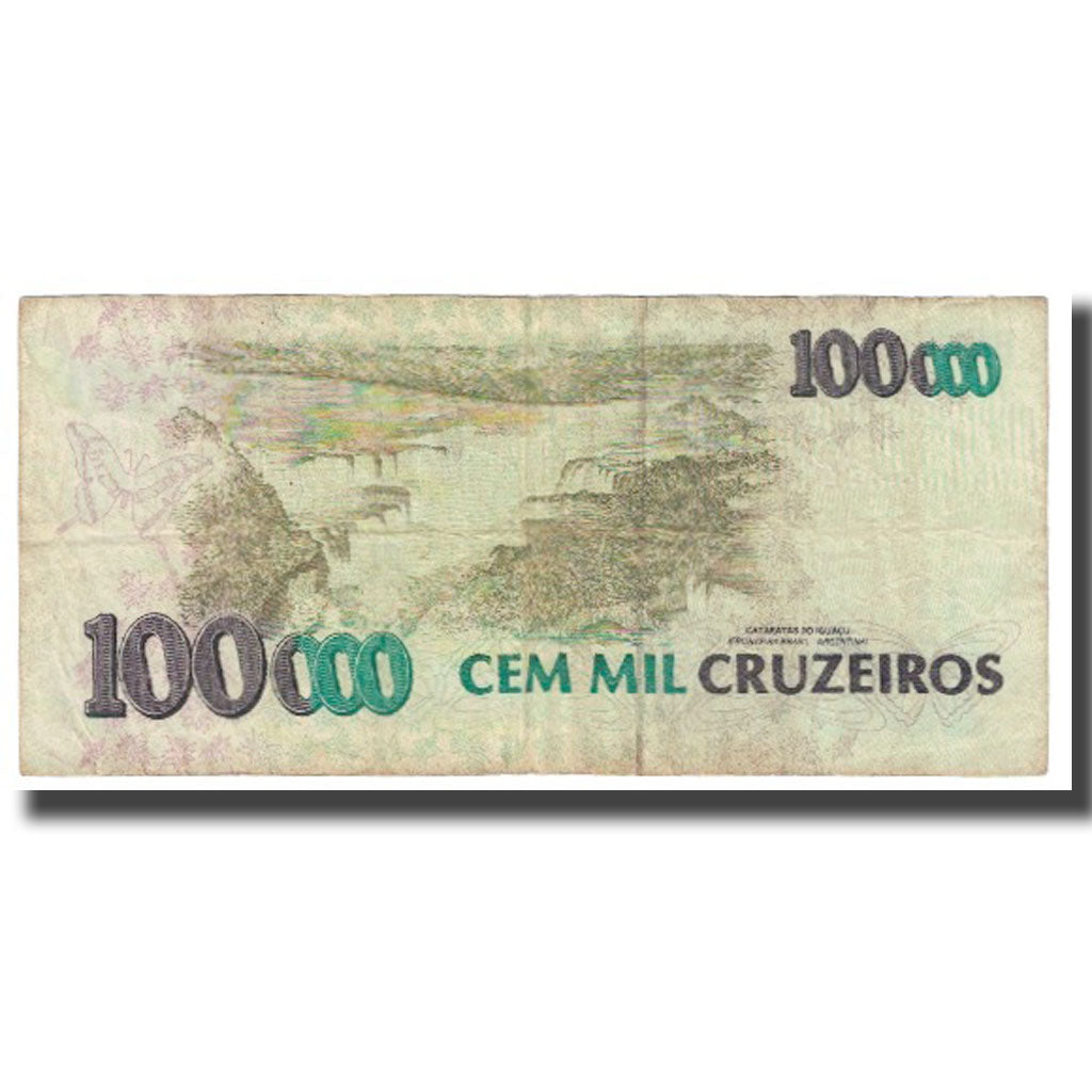 Banknote, Brazil, 100,000 Cruzeiros, KM:235a, VF(20-25)