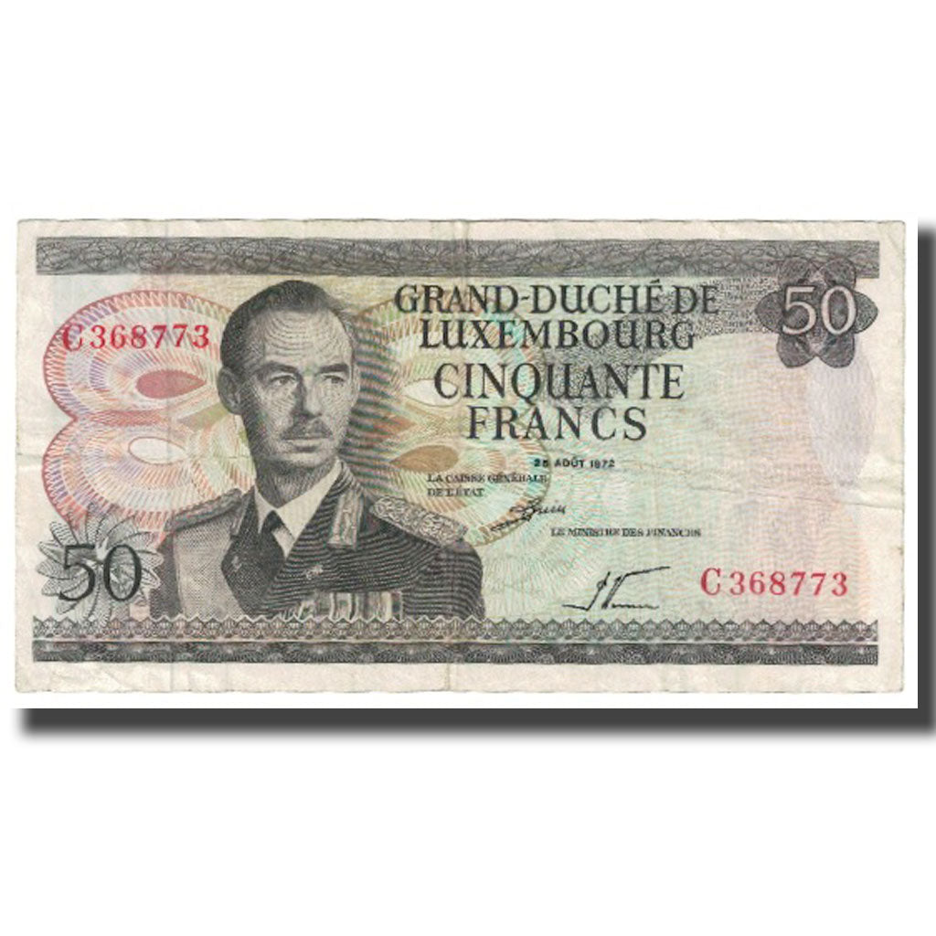 Banknote, Luxembourg, 50 Francs, 1972, 1972-08-25, KM:55b, VF(20-25)
