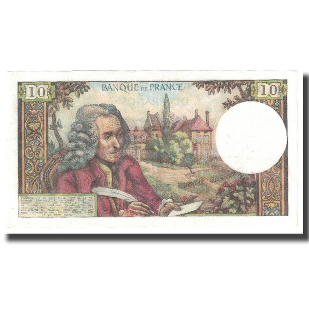 França, 10 Francs, Voltaire, 1972, 1972-02-03, UNC(63), Fayette:62.54, KM:147d