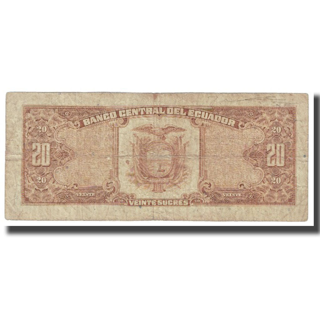 Banknote, Ecuador, 20 Sucres, 1988, 1988-11-22, KM:121Aa, VF(20-25)
