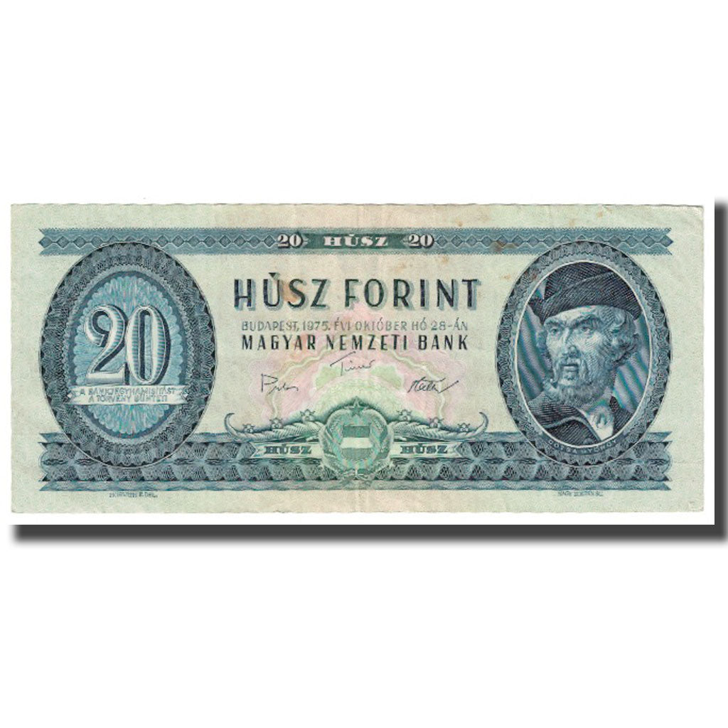 Banknot, Węgry, 20 Forint, 1975, 1975-10-28, KM:165a, EF(40-45)