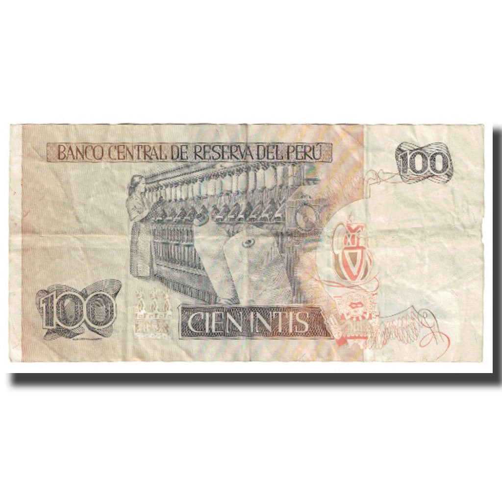Banknote, Peru, 100 Intis, 1987, 1987-06-26, KM:133, VF(20-25)