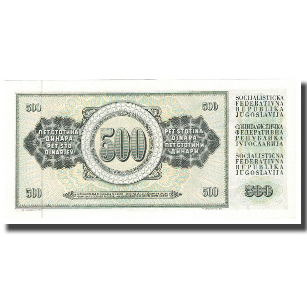 Banconote, Iugoslavia, 500 Dinara, 1986, 1986-05-16, KM:91a, FDS