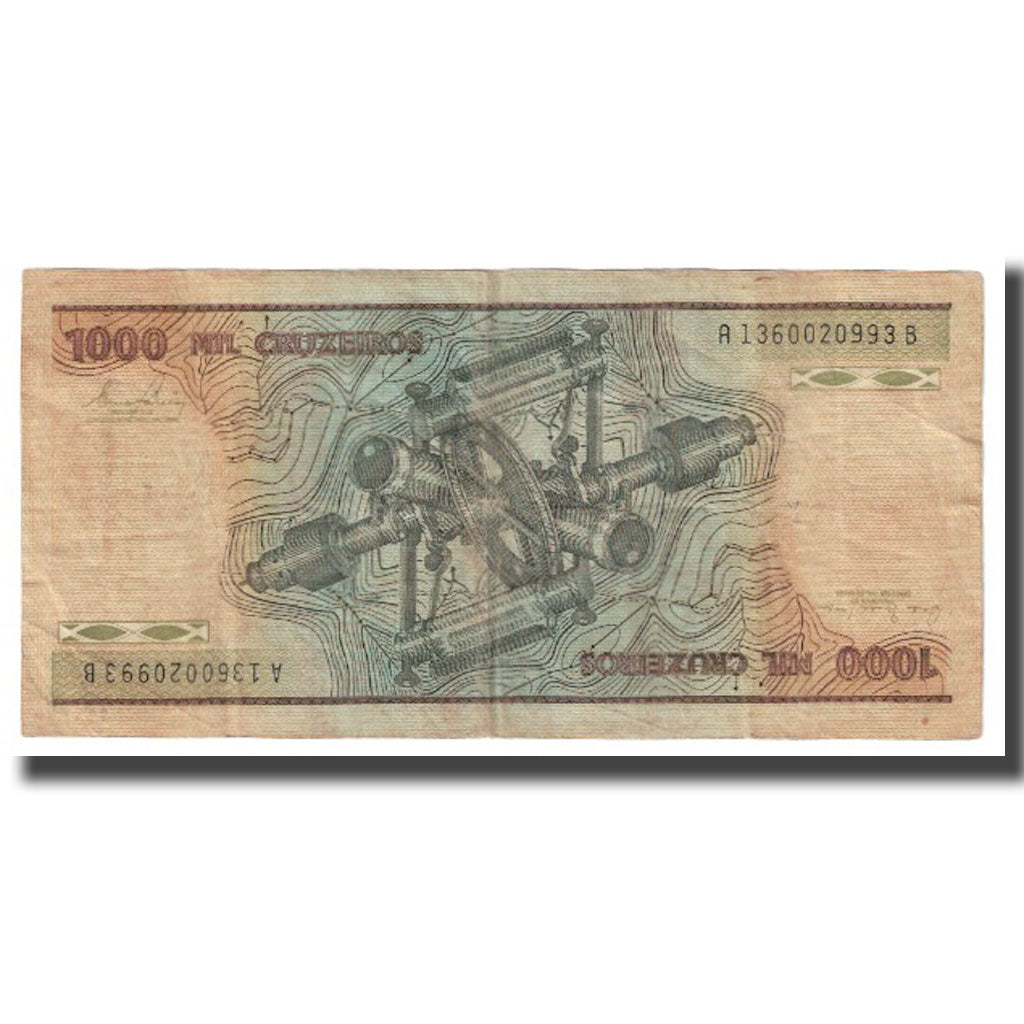Biljet, Brazilië, 1000 Cruzeiros, KM:201c, TB