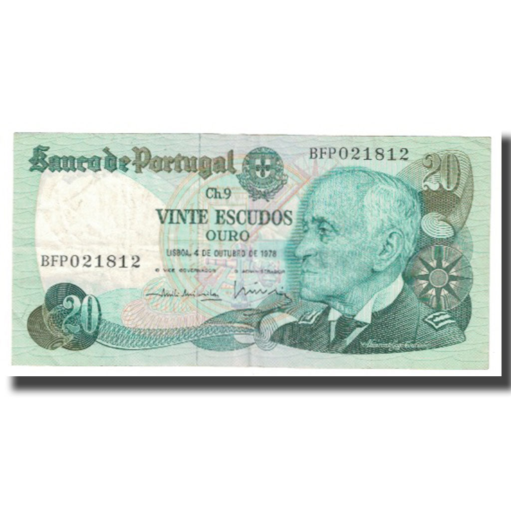 Biljet, Portugal, 20 Escudos, 1978, 1978-10-04, KM:176b, SUP