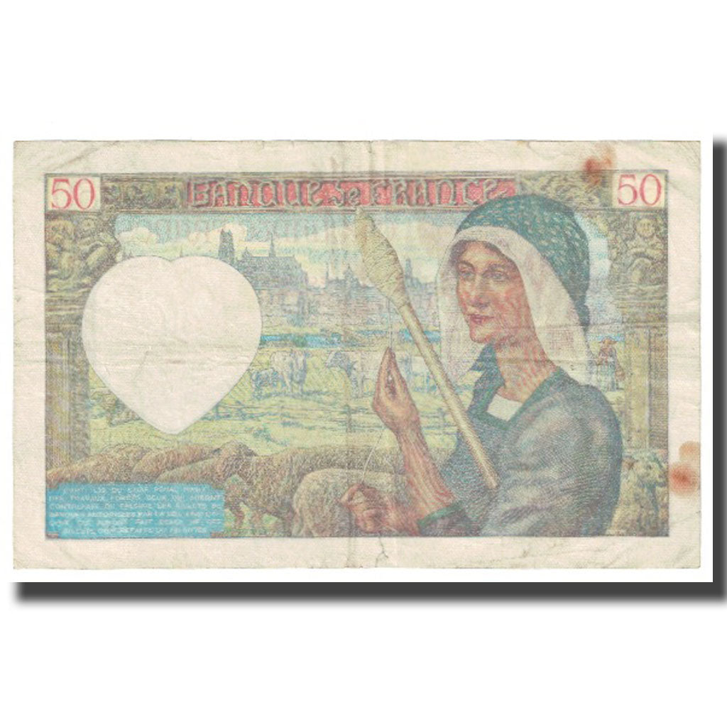 Francja, 50 Francs, Jacques Coeur, 1941, 1941-09-11, VF(20-25), Fayette:19.14