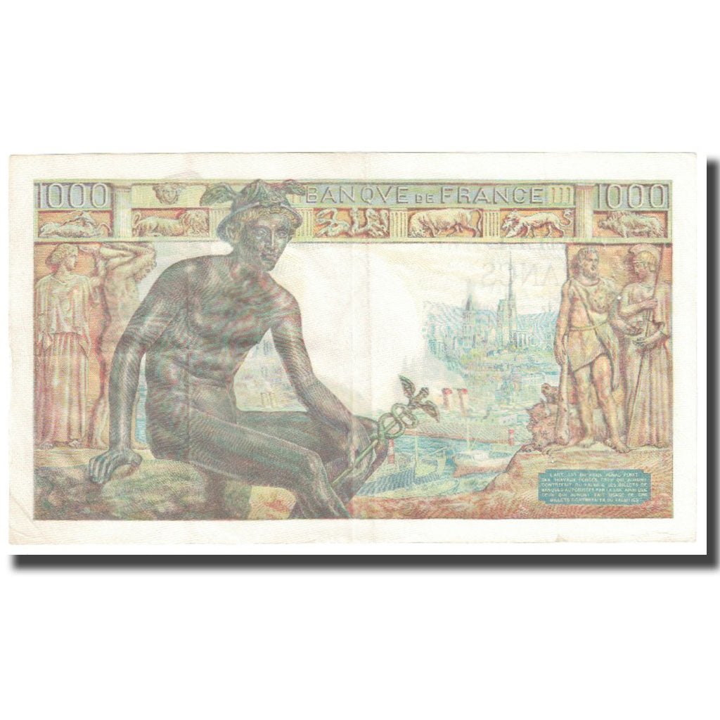 Francia, 1000 Francs, Déesse Déméter, 1942, 1942-10-22, BB, Fayette:40.9