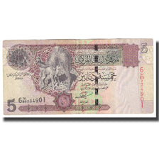Biljet, Libië, 5 Dinars, KM:69b, TB