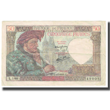 France, 50 Francs, Jacques Coeur, 1941, 1941-12-18, EF(40-45), Fayette:19.17