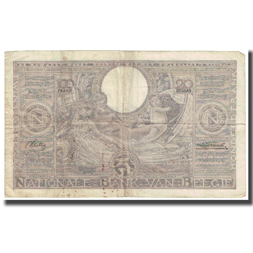 Banknote, Belgium, 100 Francs-20 Belgas, 1936, 1936-11-21, KM:107, VF(20-25)