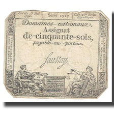 France, 50 Sols, 1793, 1793-05-23, TB, Fayette:ass26a, KM:A56