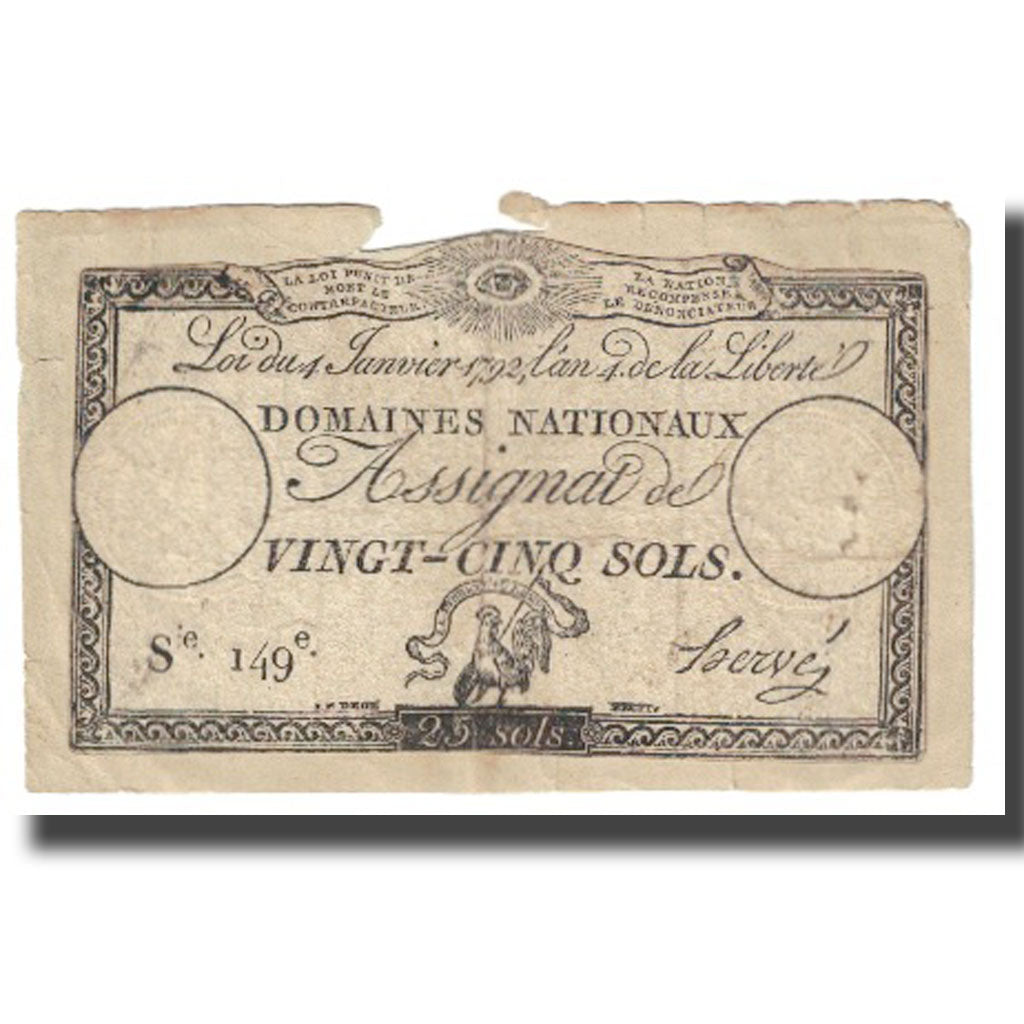 France, 25 Sols, TB, Fayette:ASS.25A, KM:A55