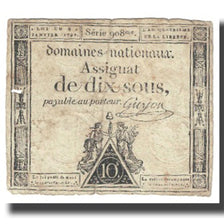 France, 10 Sous, 1792, 1792-01-04, VF(20-25), KM:A68a