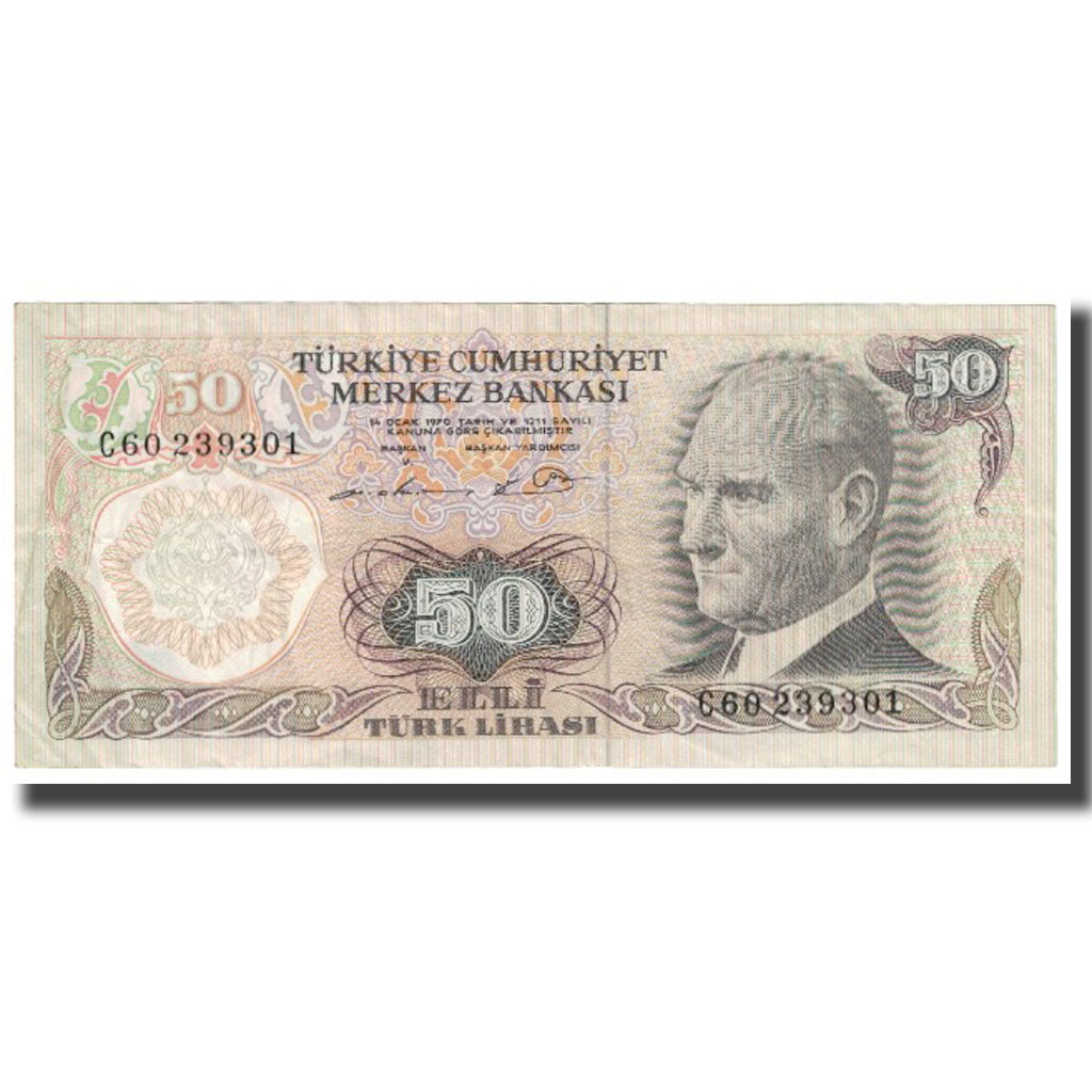 Banknote, Turkey, 50 Lira, 1970, KM:188, EF(40-45)