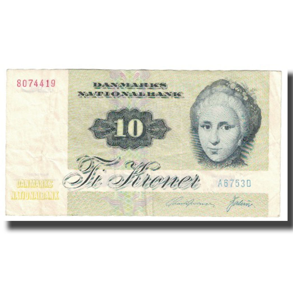 Geldschein, Dänemark, 10 Kroner, 1972, KM:48a, SS