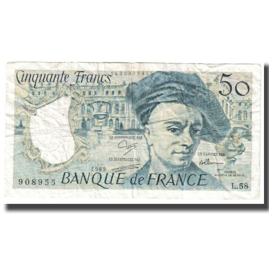 Frankreich, 50 Francs, Quentin de La Tour, 1989, S, Fayette:67.15, KM:152d
