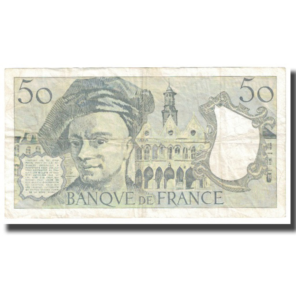 France, 50 Francs, Quentin de La Tour, 1988, TB, Fayette:67.14, KM:152d
