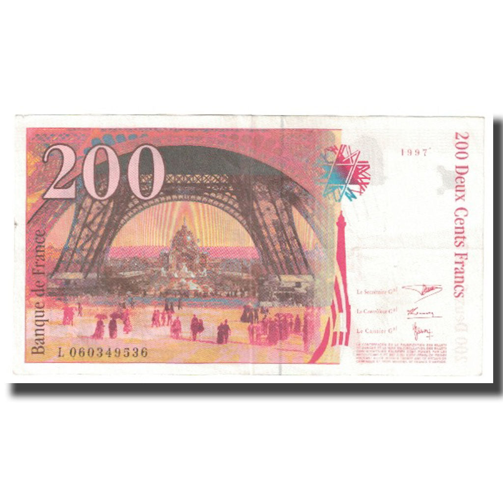 Francja, 200 Francs, Eiffel, 1997, AU(55-58), Fayette:75.4b, KM:159b