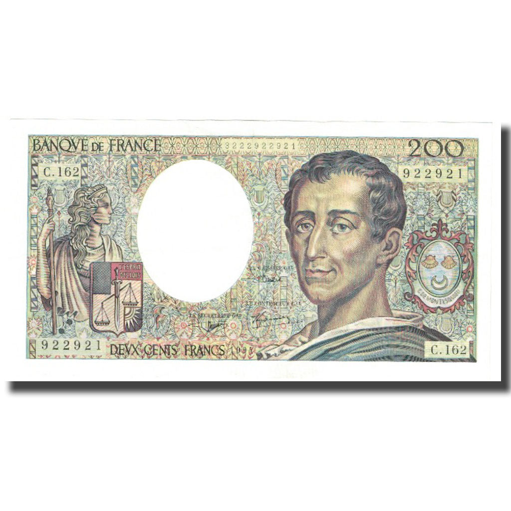 France, 200 Francs, Montesquieu, 1994, SPL, Fayette:70.2.1, KM:155f