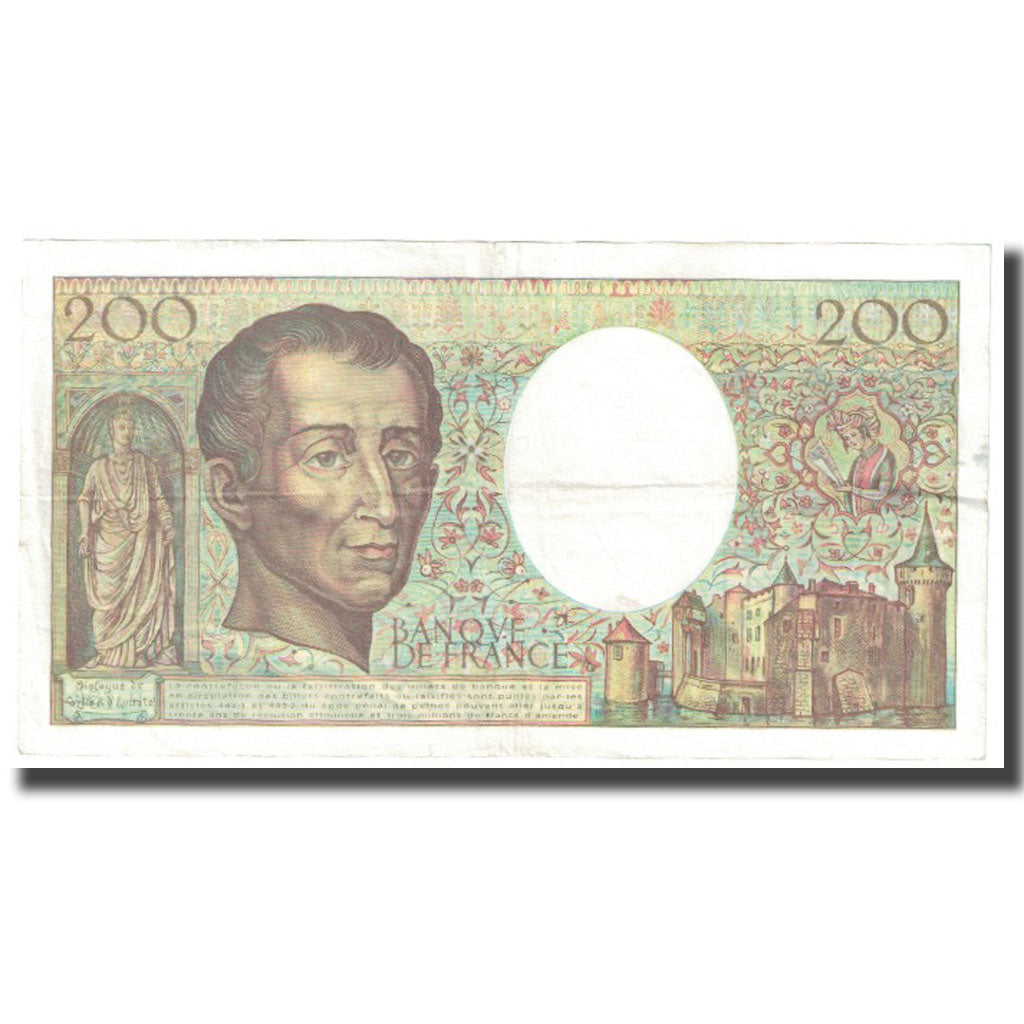 France, 200 Francs, Montesquieu, 1994, EF(40-45), Fayette:70.2.1, KM:155f