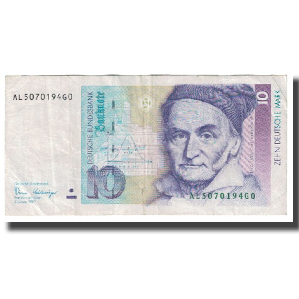 Banknote, GERMANY - FEDERAL REPUBLIC, 10 Deutsche Mark, 1989, 1989-01-02