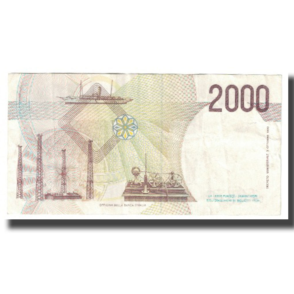 Geldschein, Italien, 2000 Lire, 1990, 1990-10-03, KM:115, UNZ-