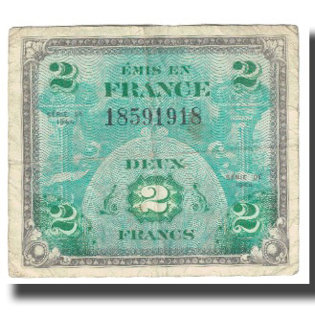 France, 2 Francs, 1944, VF(20-25), Fayette:18.02, KM:114a