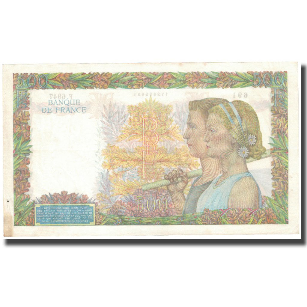 Frankreich, 500 Francs, Cérès, 1942, 1942-10-01, VZ, Fayette:32.40, KM:95b