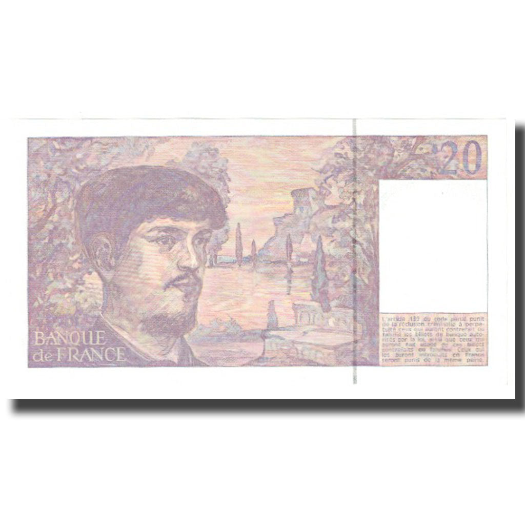 Francia, 20 Francs, Debussy, 1990, FDS, Fayette:66bis.1, KM:151d
