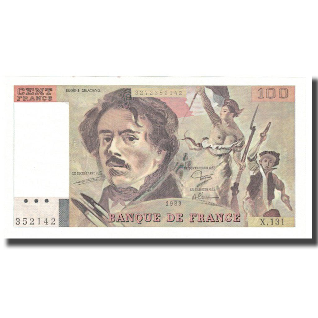 Francia, 100 Francs, Delacroix, 1989, FDS, Fayette:69.13a, KM:154d