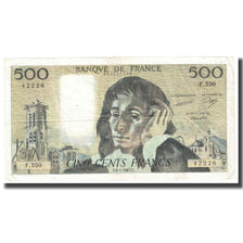 France, 500 Francs, Pascal, 1987, 1987-01-08, AU(55-58), Fayette:71.35, KM:156f