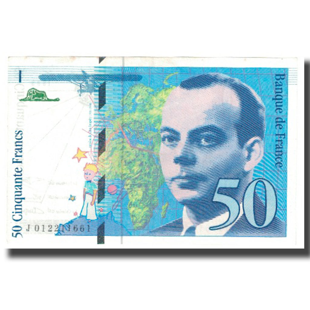 France, 50 Francs, St Exupéry, 1993, EF(40-45), Fayette:72.2, KM:157b