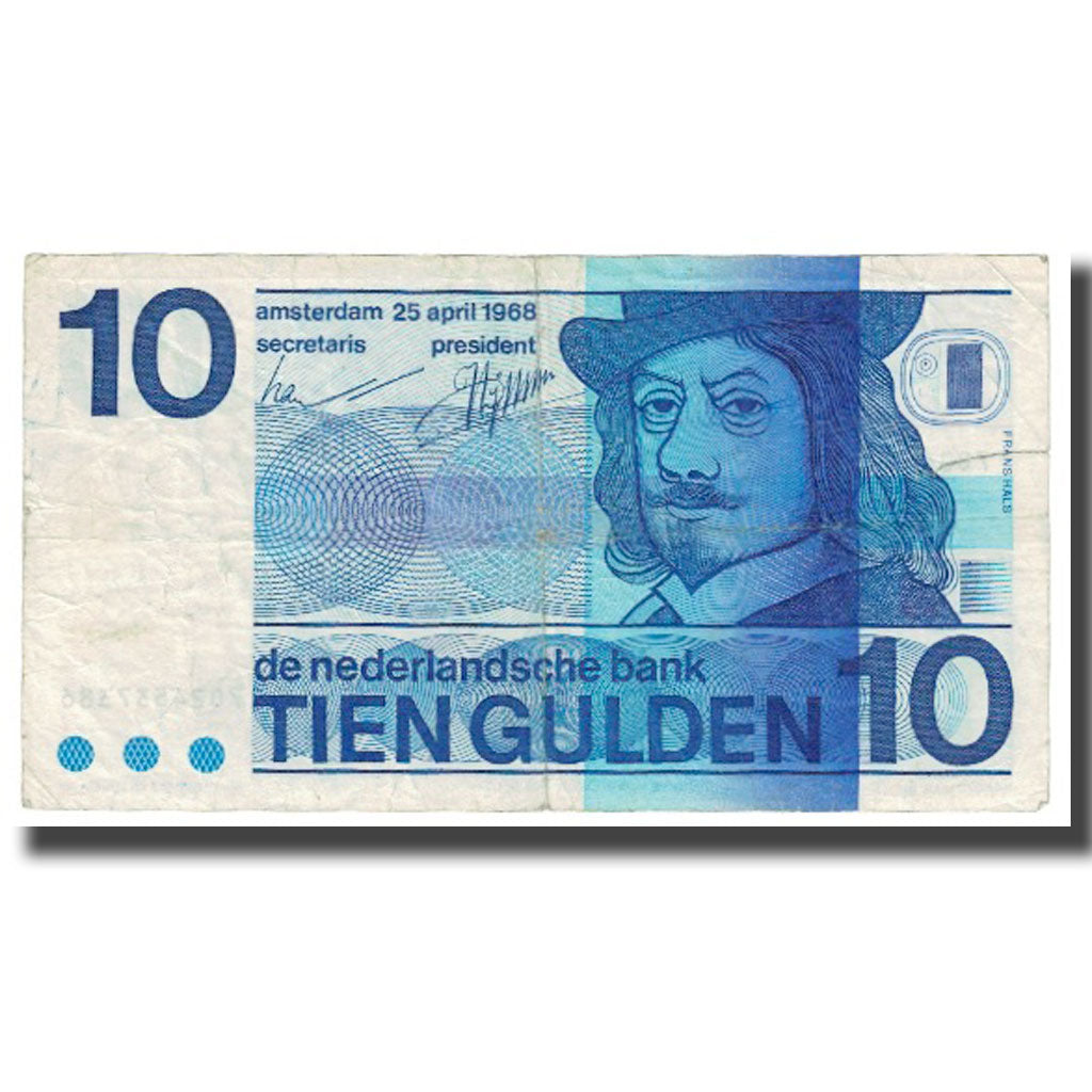 Banknote, Netherlands, 10 Gulden, 1968, 1968-04-25, KM:91b, VF(20-25)