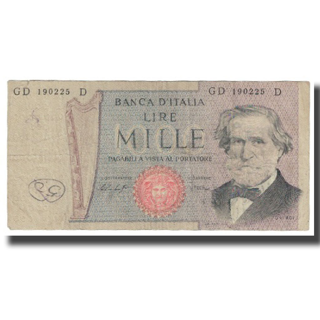 Banknote, Italy, 1000 Lire, 1969, 1969-02-26, KM:101a, UNC(63)