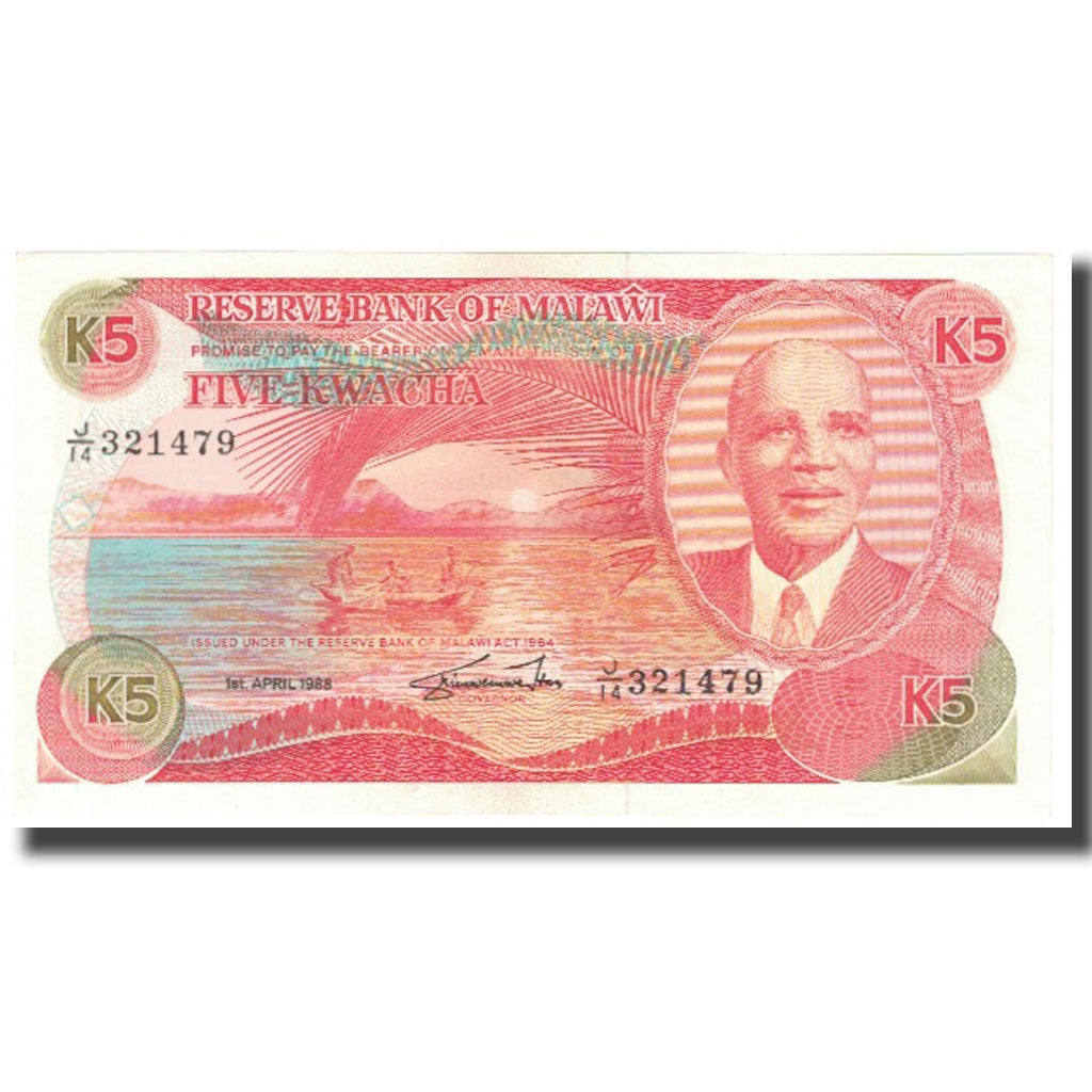 Banknote, Malawi, 5 Kwacha, 1988, 1988-04-01, KM:20b, UNC(65-70)