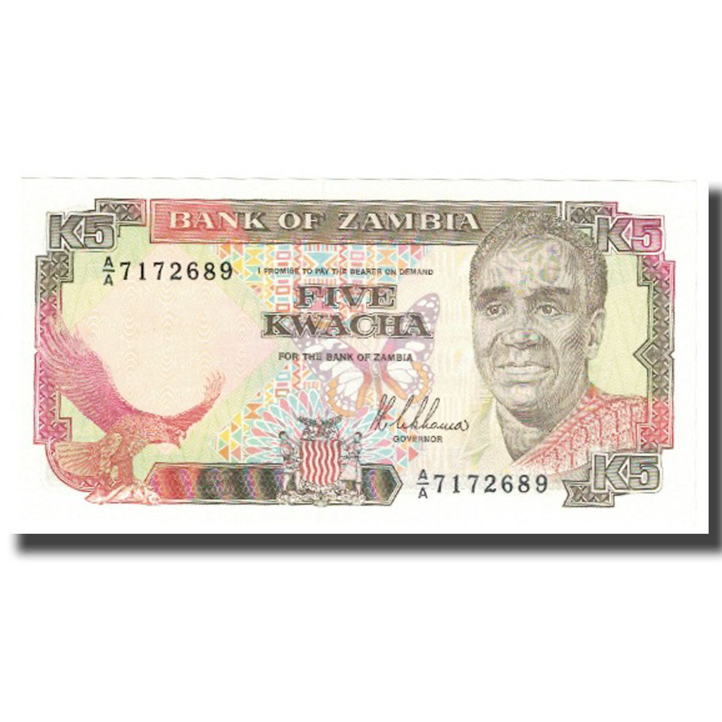 Geldschein, Sambia, 5 Kwacha, KM:30a, UNZ