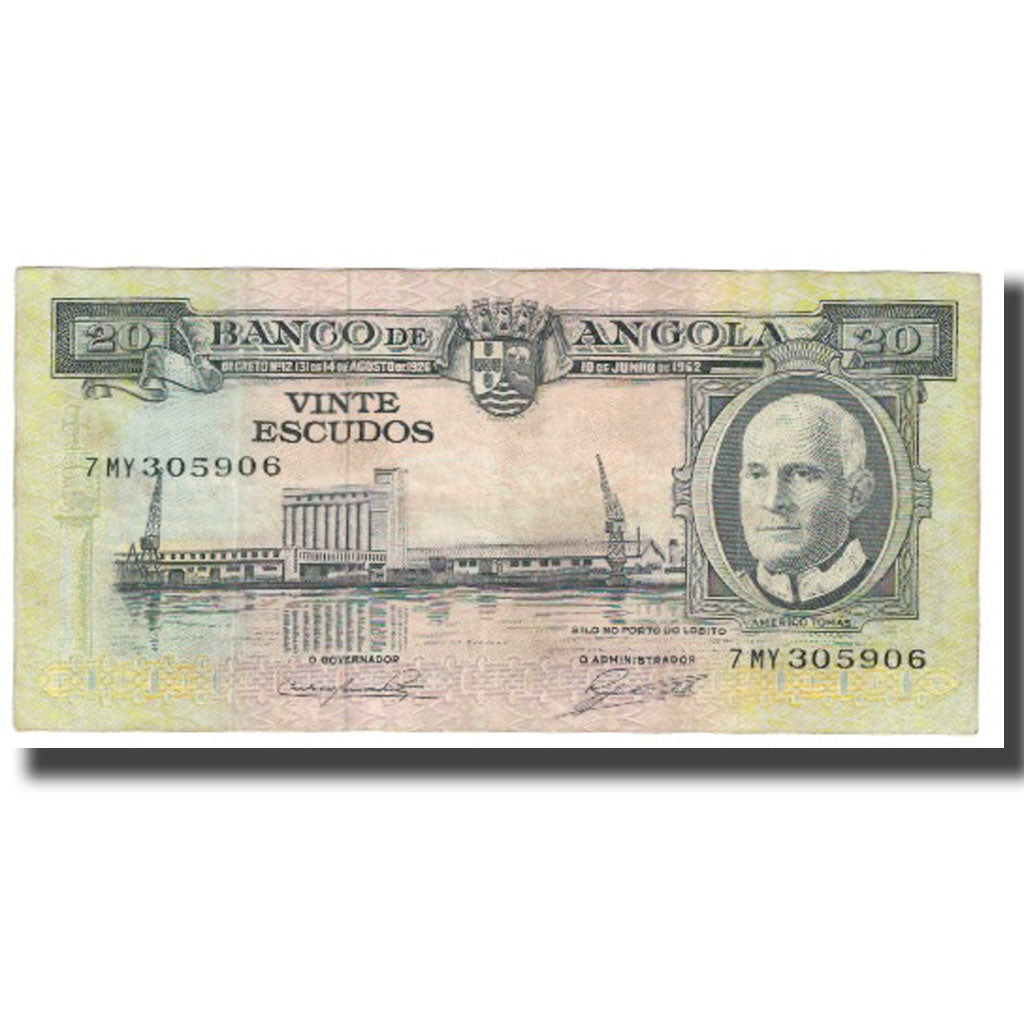 Banknote, Angola, 20 Escudos, 1962, 1962-06-10, KM:92, VF(20-25)