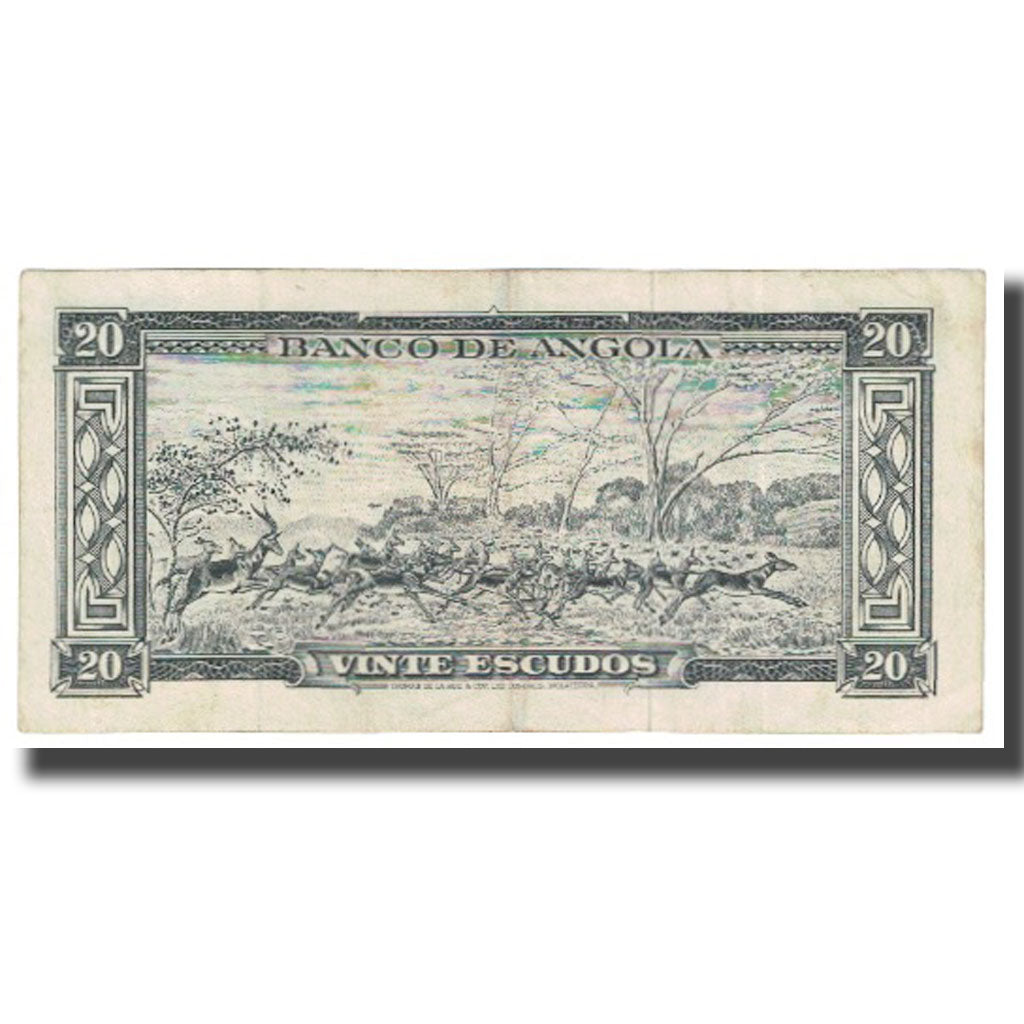 Banknote, Angola, 20 Escudos, 1962, 1962-06-10, KM:92, VF(20-25)