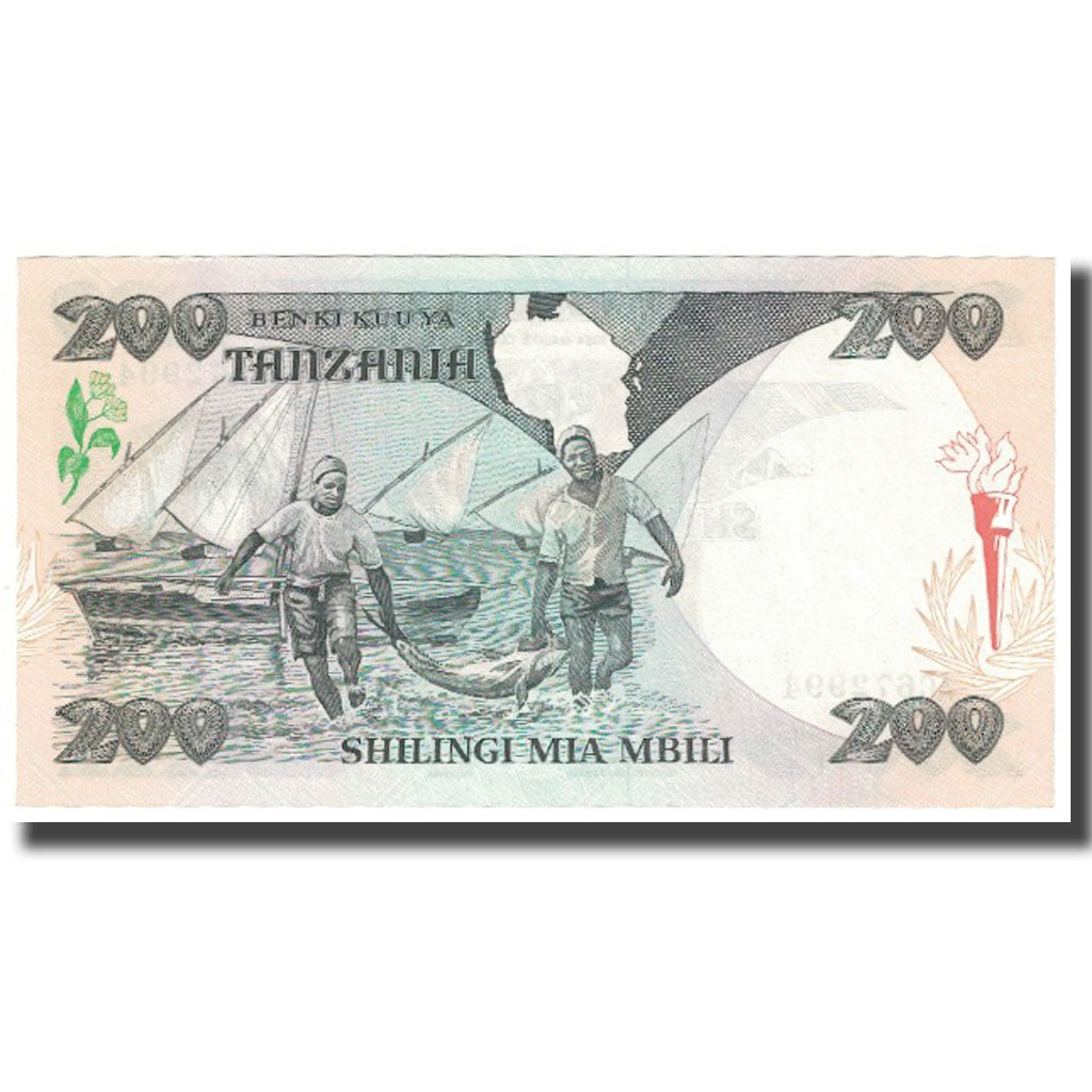 Billet, Tanzania, 200 Shilingi, KM:18a, NEUF