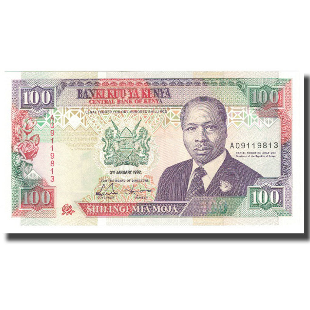 Banknote, Kenya, 100 Shillings, 1992, 1992-01-02, KM:27d, UNC(65-70)