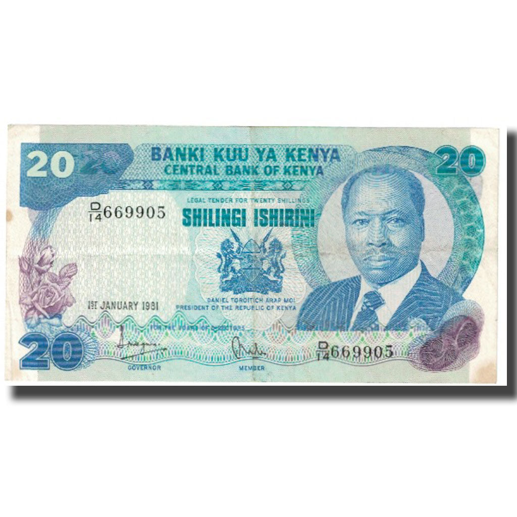 Banknote, Kenya, 20 Shillings, 1981, 1981-01-01, KM:21b, EF(40-45)